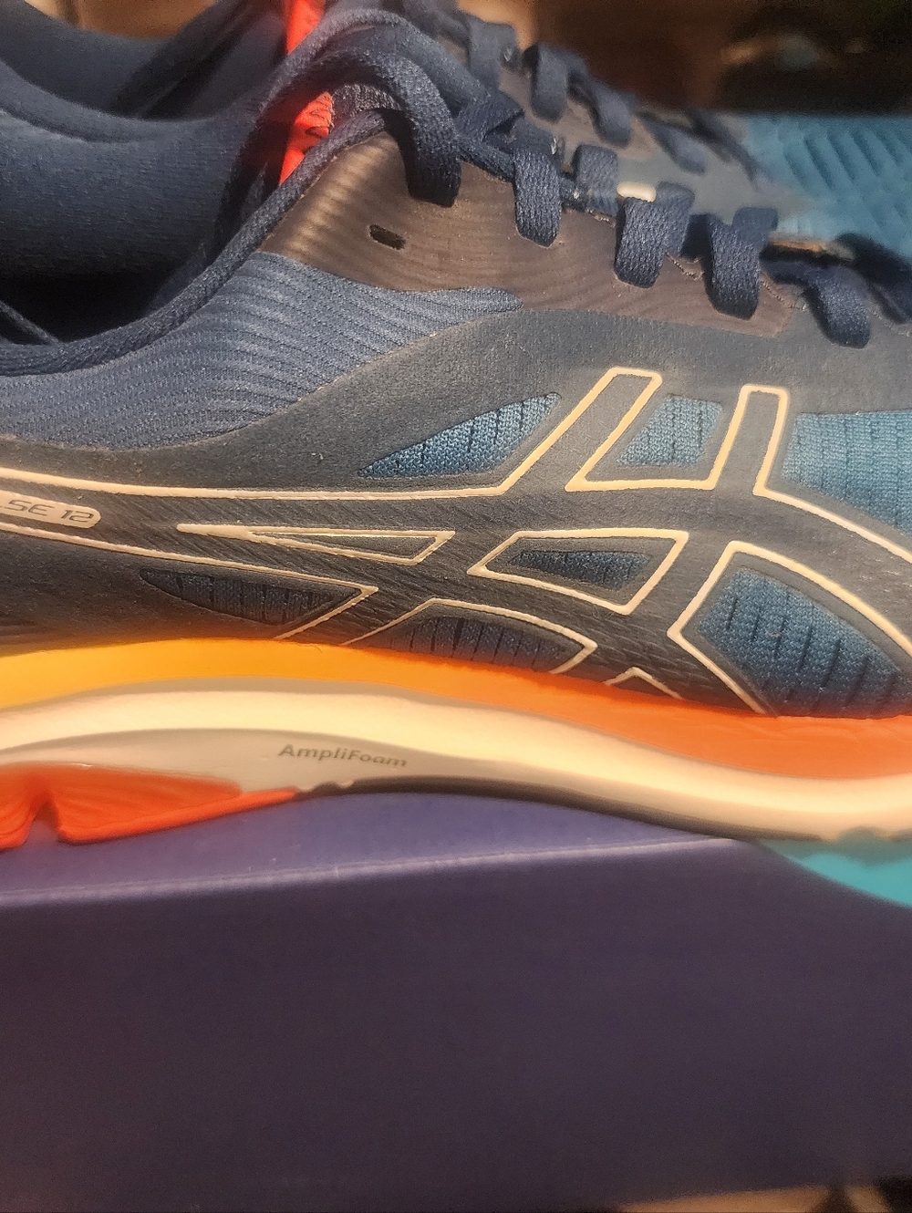 ASICS Gel Pulse 12 Blue and Orange Men's Running Shoe